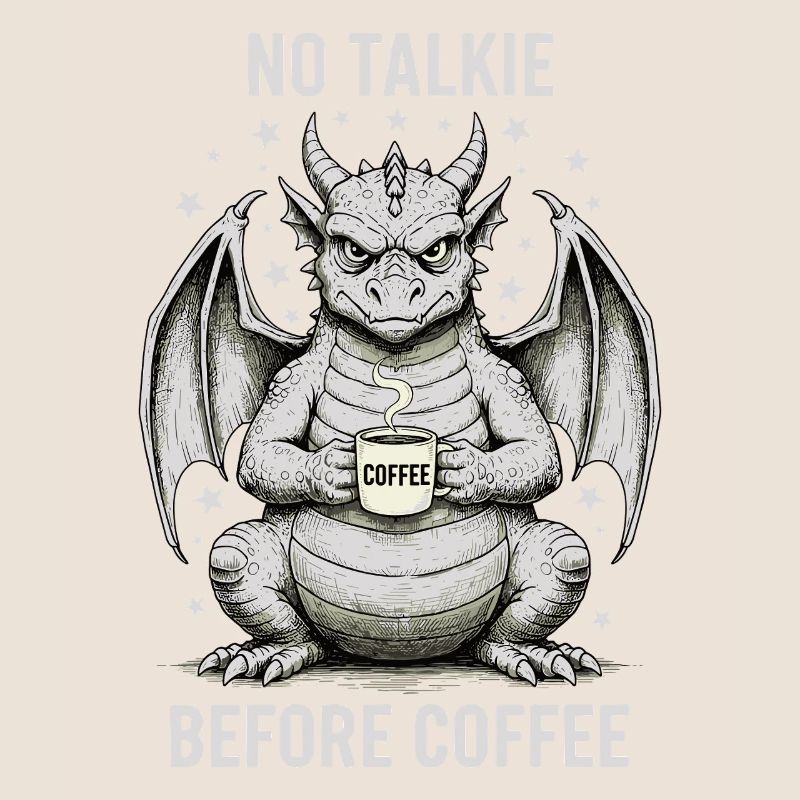 No Conversation Before Coffee Lover Dragon