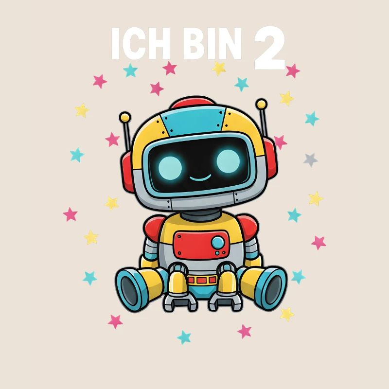 Ich bin 2 - Süßes Roboter zum 2. Geburtstag