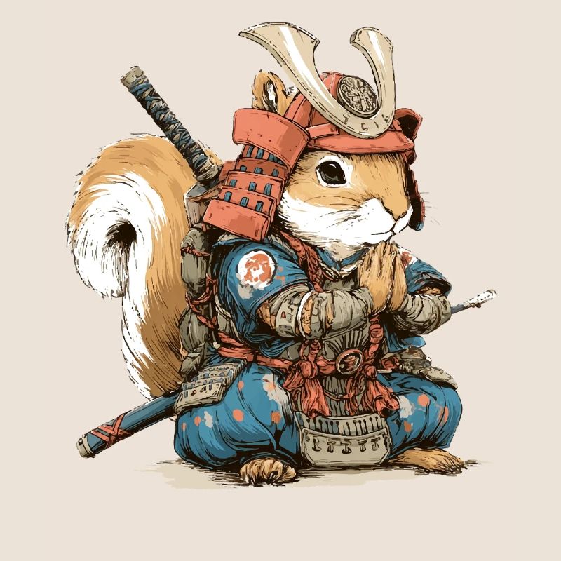 Eichhörnchen-Samurai-Rüstung