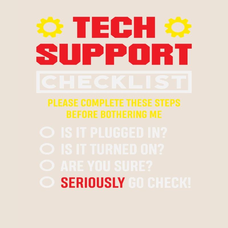 Tech Support Checkliste Stecker drin IT Admin