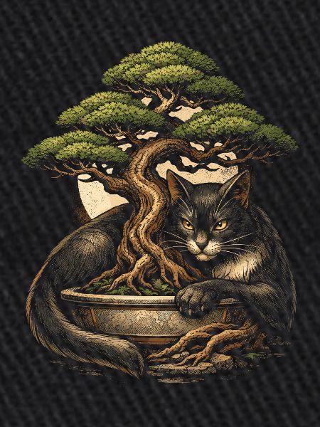 Bonsaï avec chat