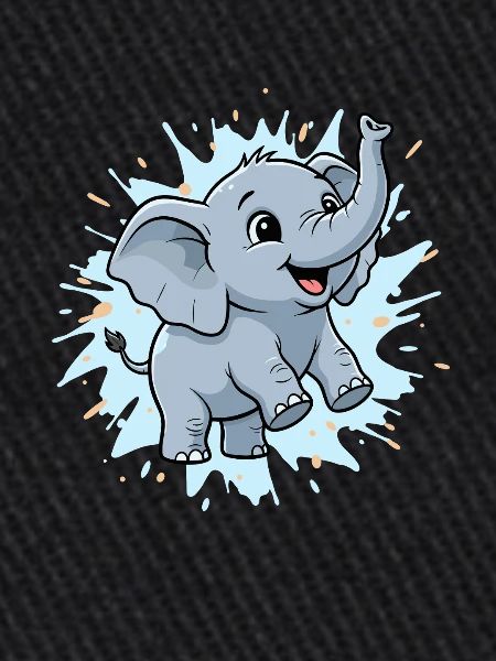 Süßer Elefant mit Farbspritzer