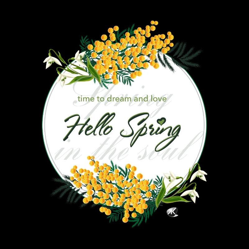 Mimose und Frühlingsglöckchen. Hello spring