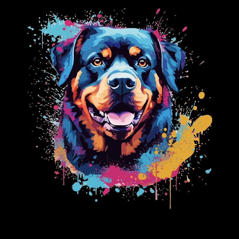 Art éclaboussé coloré du chien rottweiler