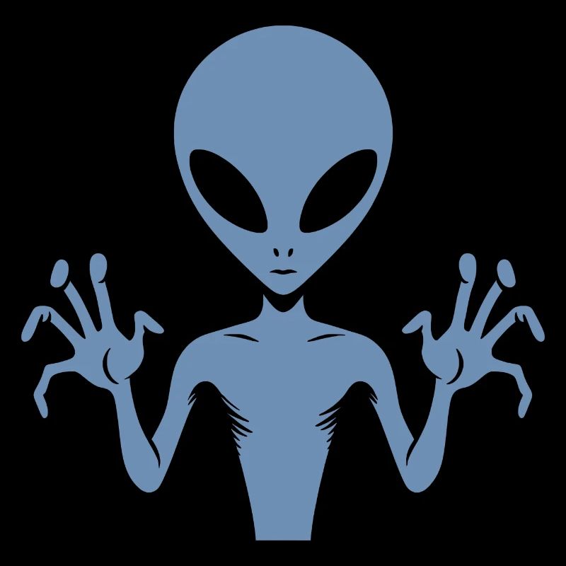 Alien-Außerirdischer-Körper-Silhouette mit Händen