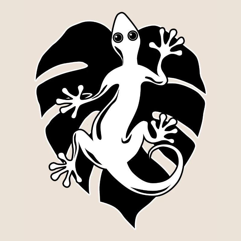 Salamandre et feuille