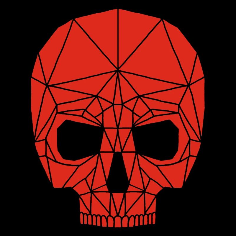 Roter Roboterschädel