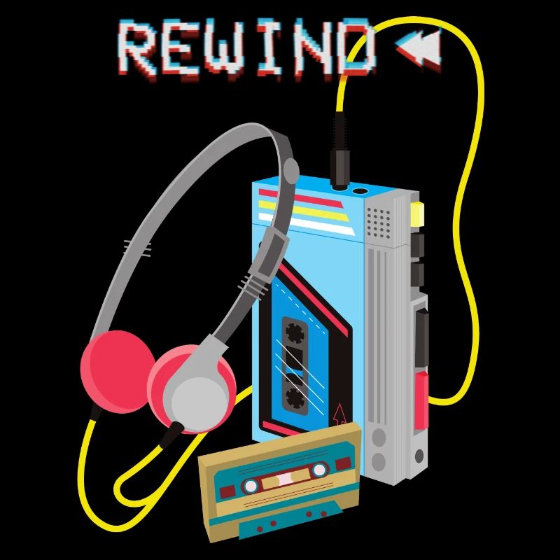 Conception de cassette de rembobinage de musique rétro