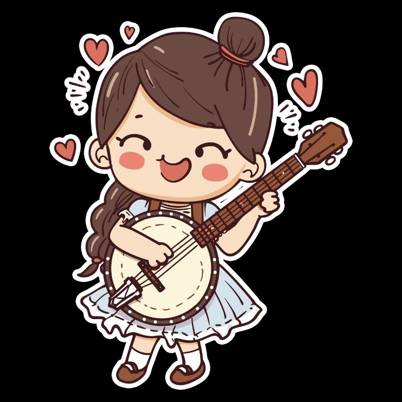 Banjo player comic style