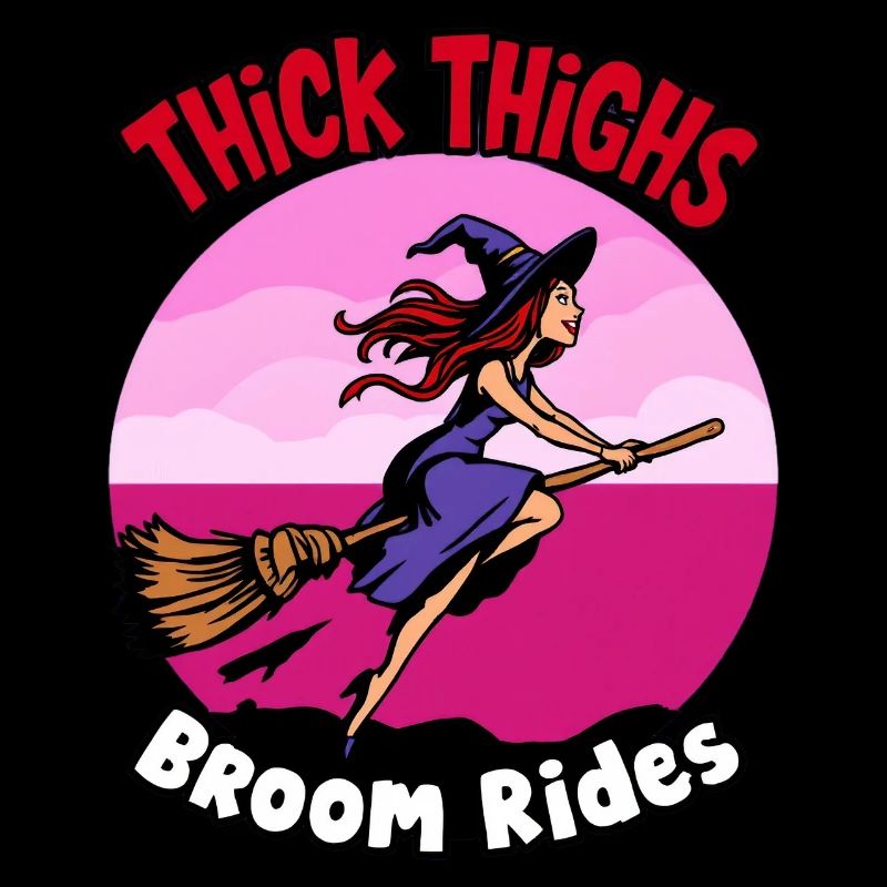 Thick Thighs Broom Rides Halloween Fun