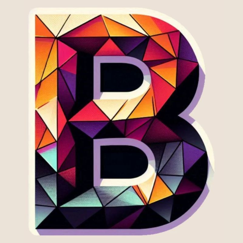 Buchstabe B Polygon bunt