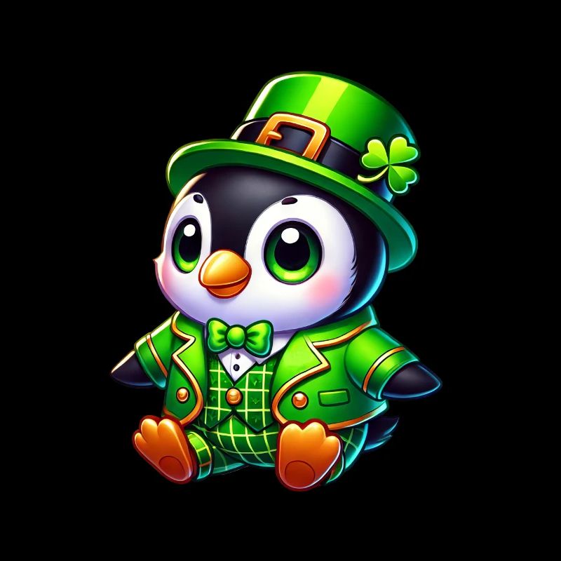 Dessin animé mignon du pingouin de Saint-Patrick
