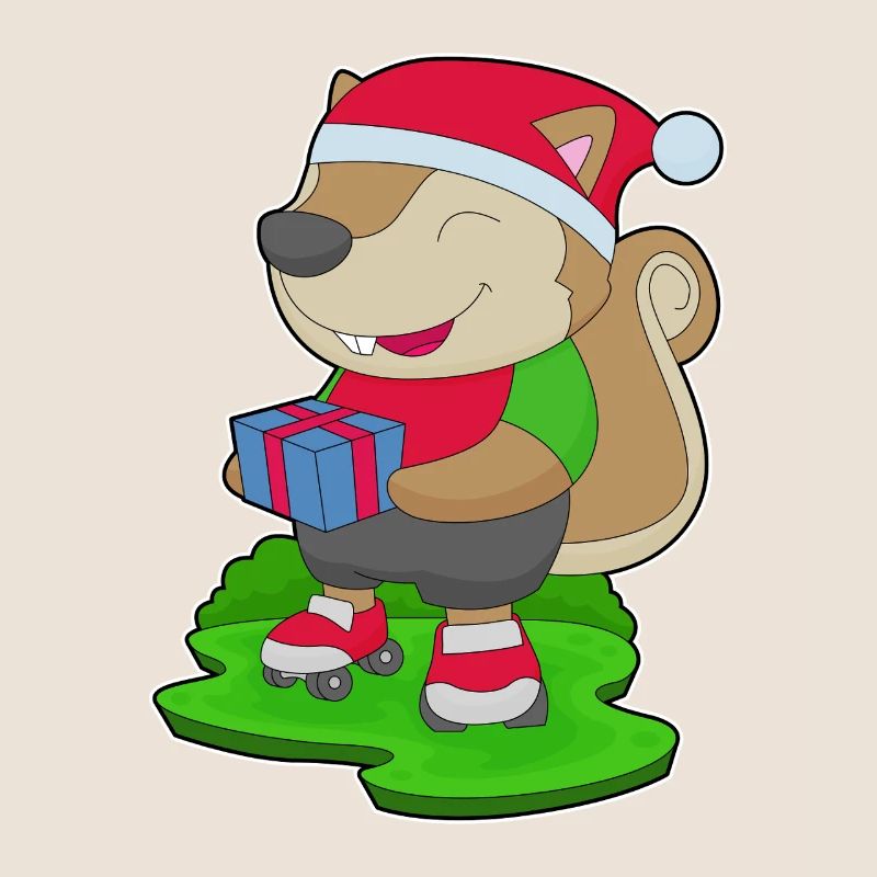 Écureuil Noël Patins à roues alignées