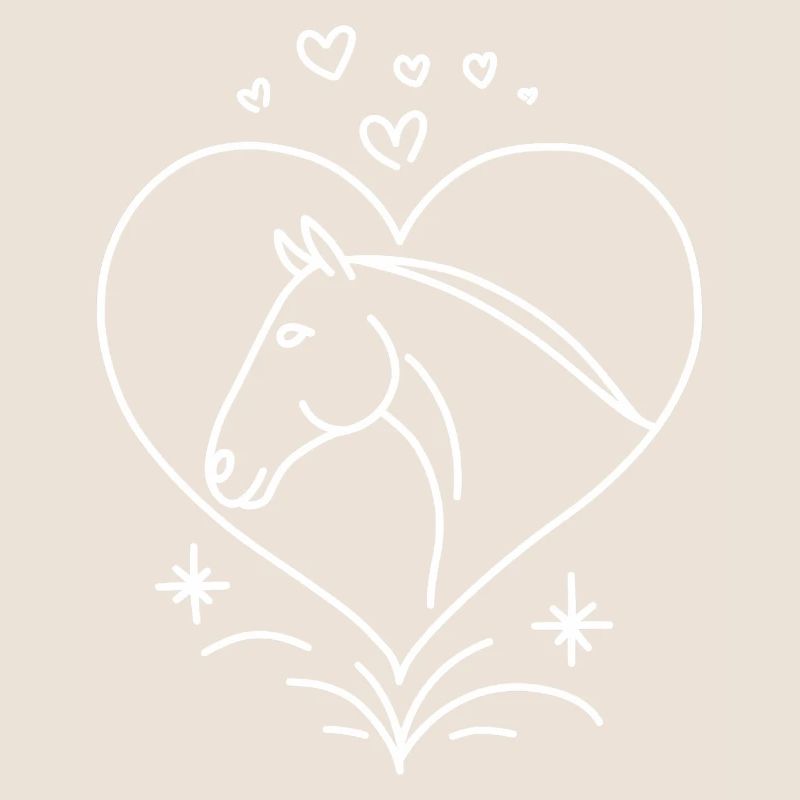 Cœur de tête de cheval avec cœurs