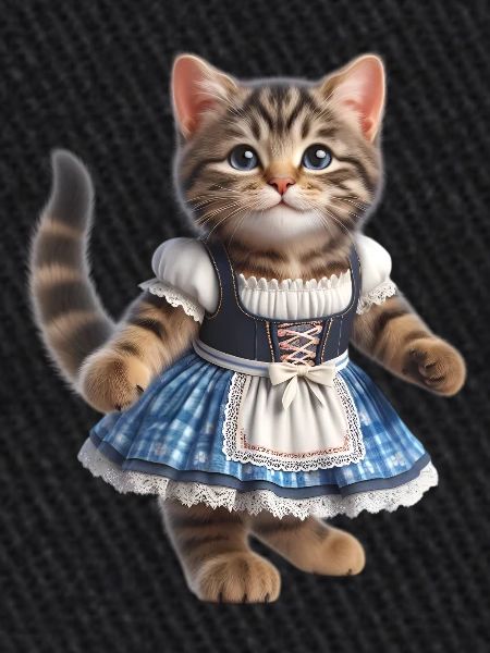 Mignon petit chat en dirndl