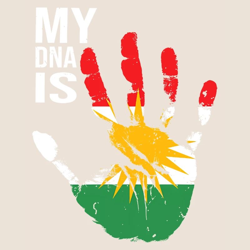 Kurdes du Kurdistan Conception à la main avec drapeau