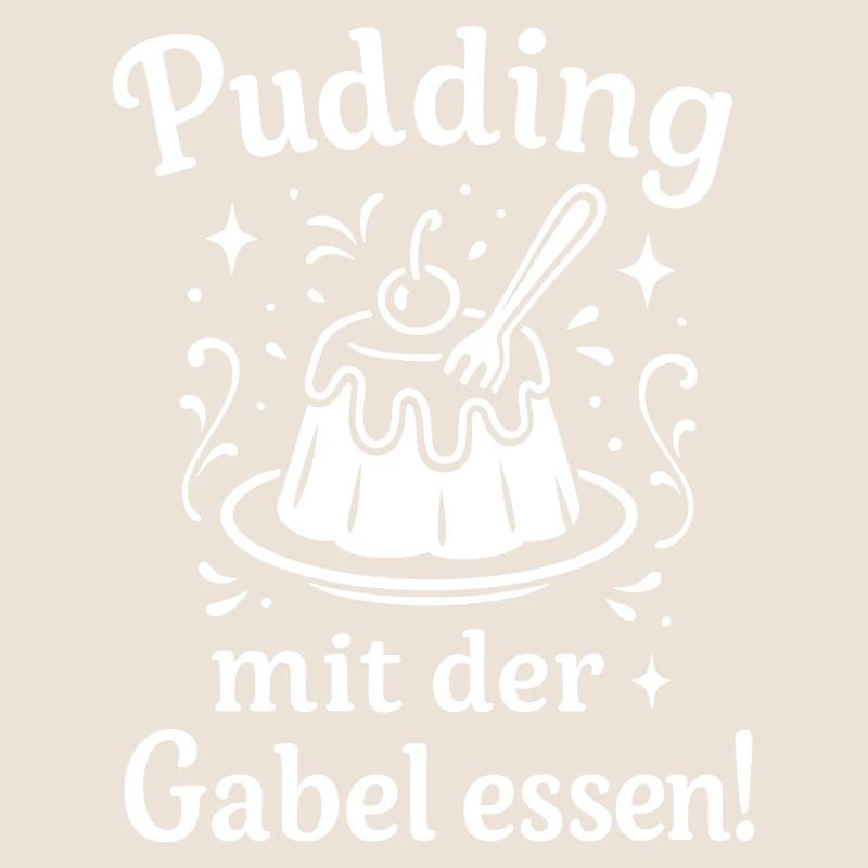 Pudding mit der Gabel Essen