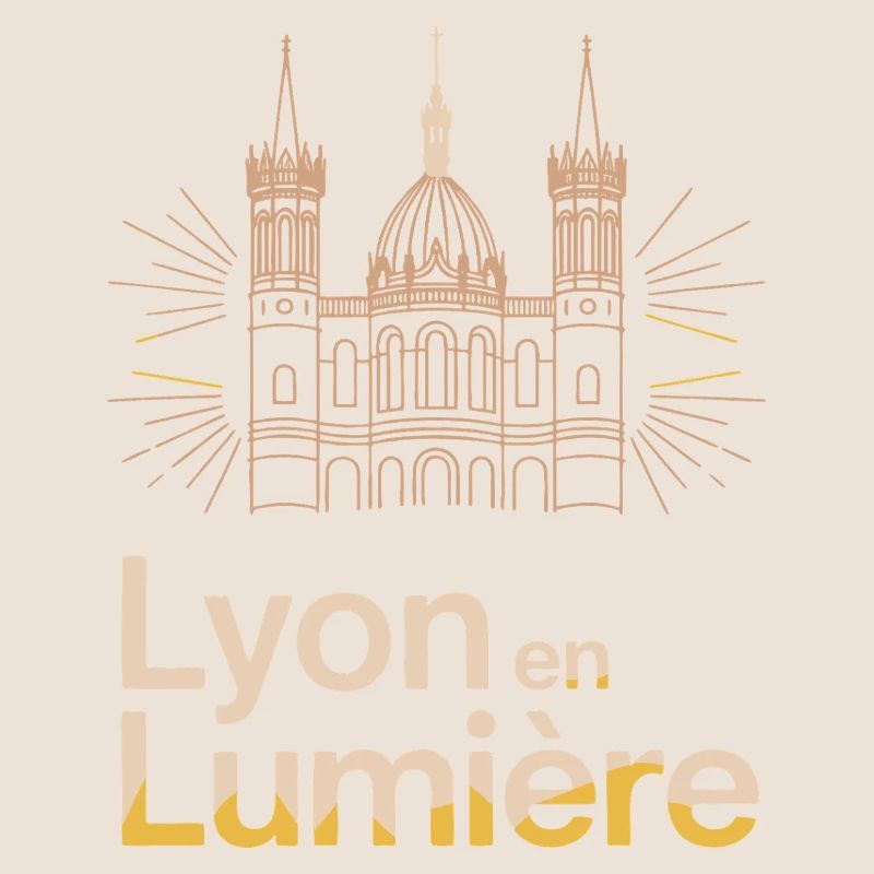 Lyon en lumière: Stylized cathedral