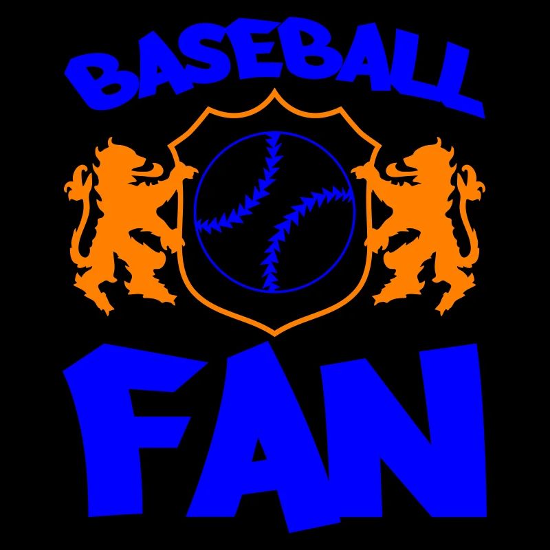 Baseball Fan Shield in Orange Blue