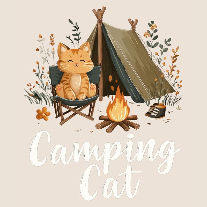 Cadeau de camping-campeur de chat qui dit Camping Cat Camping