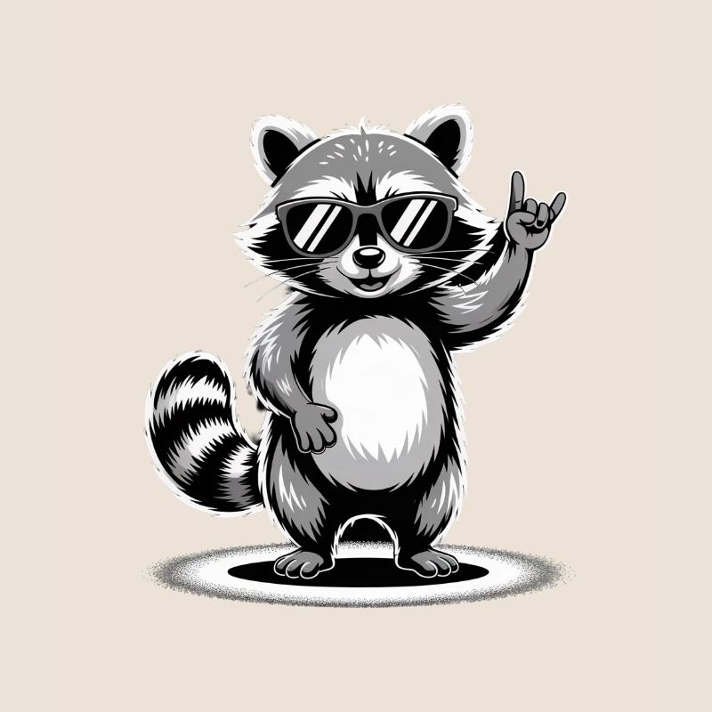 Waschbär mit Sonnenbrille
