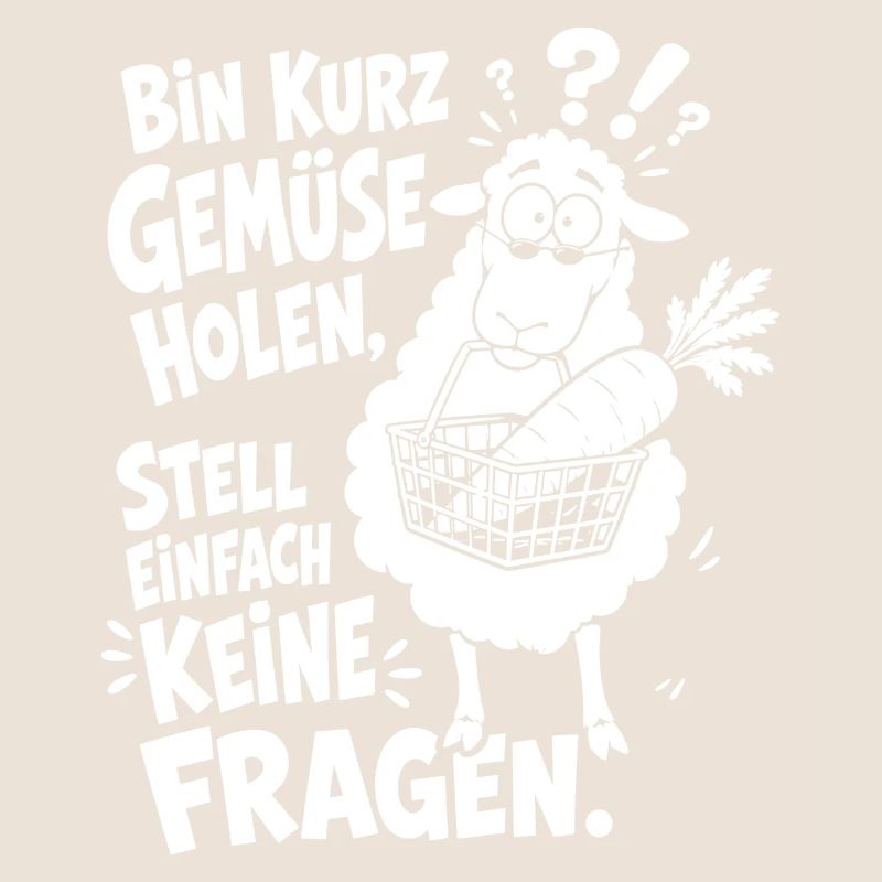 Verwirrtes Schaf trägt den Einkaufskorb