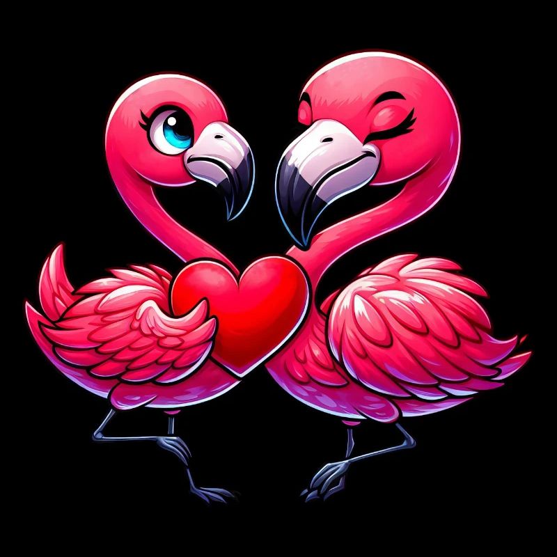 Flamingo Herz Liebe Valentinstag Romantik