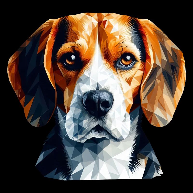 Conception artistique polygonale géométrique de Beagle