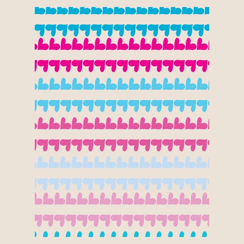 PINK BLUE HEARTS PATTERN