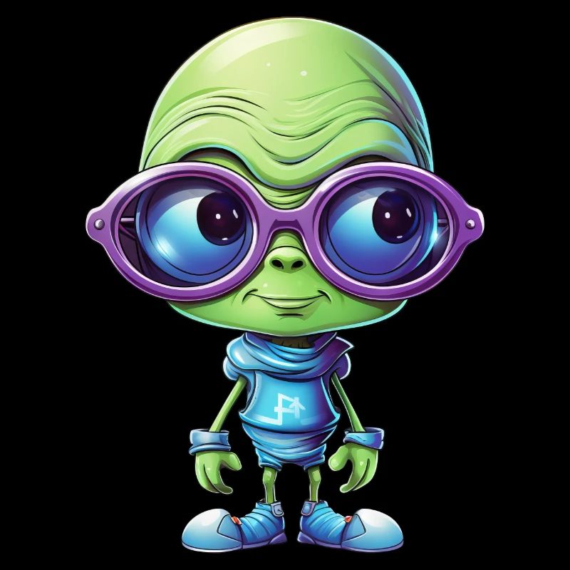 Nerdy alien with glasses