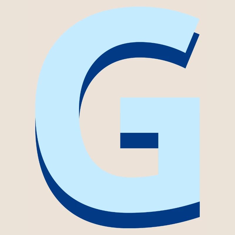 Pop und moderner blauer Buchstabe g