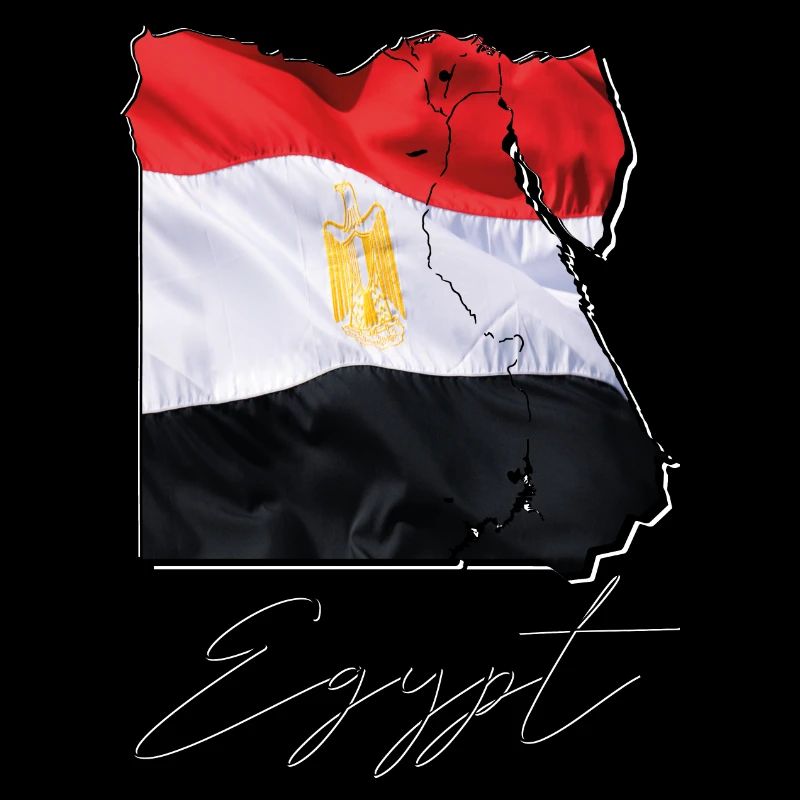 Egypt Flag in Egypt Map EN