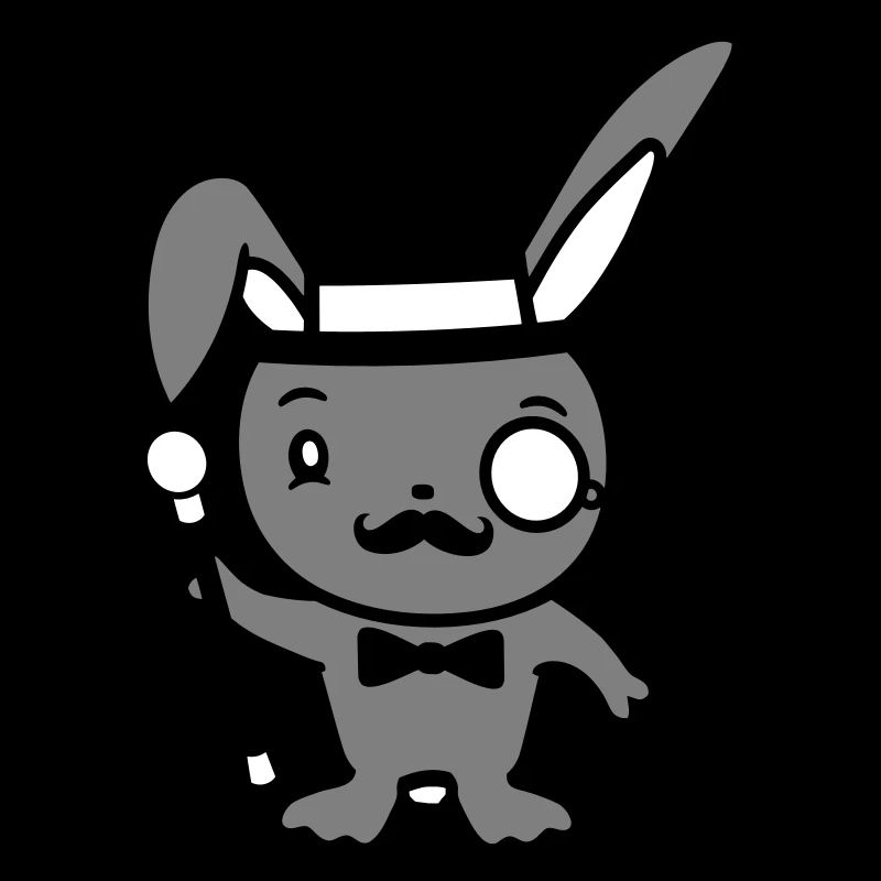 Mr. Bunny Gentleman Chapeau haut de forme Monocle Lunettes