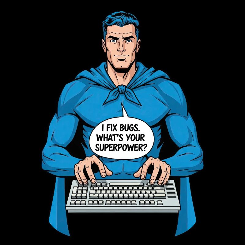 Superheld: Ich fixiere Bugs!