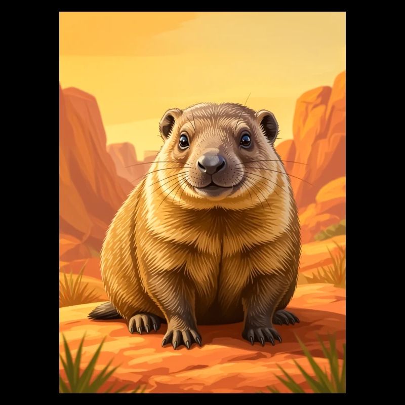 Realistic cute Comic Rock Hyrax