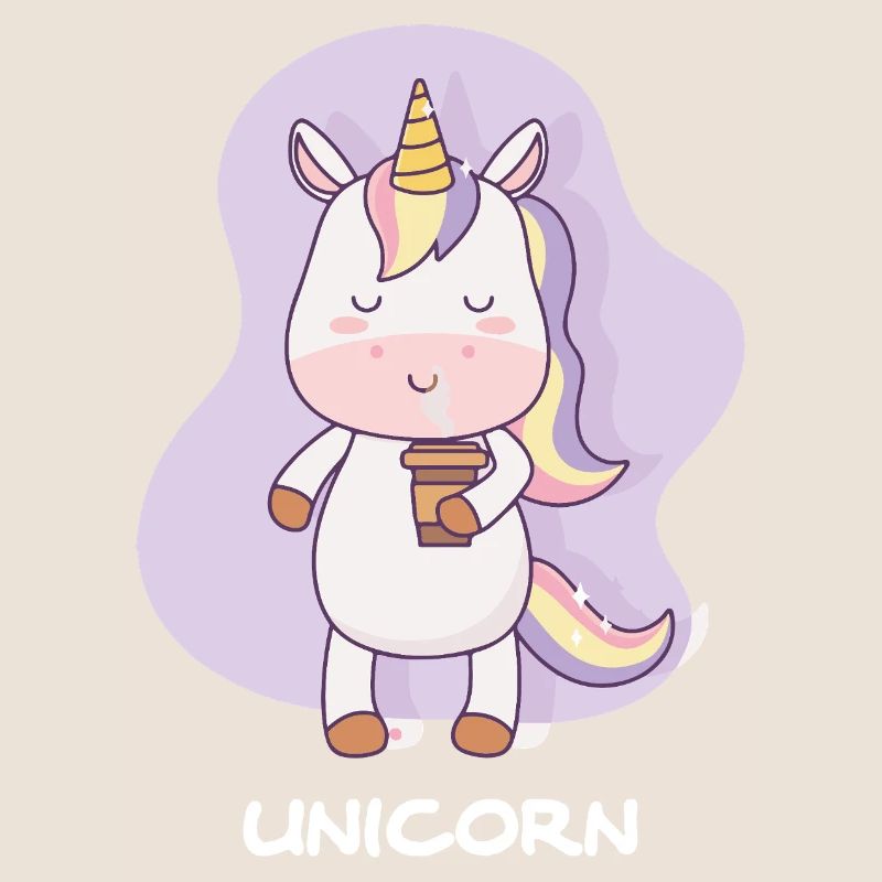 Coffee-drinking unicorn