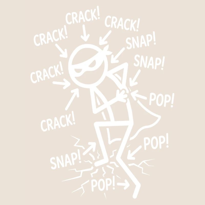 Crack Snap Pop Lustiger Ninja-Joint-Humor
