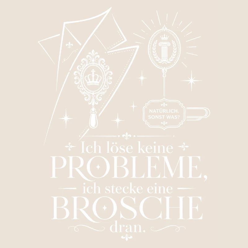 Ich stecke eine Brosche dran
