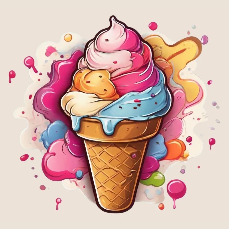 Leckeres buntes Softeis