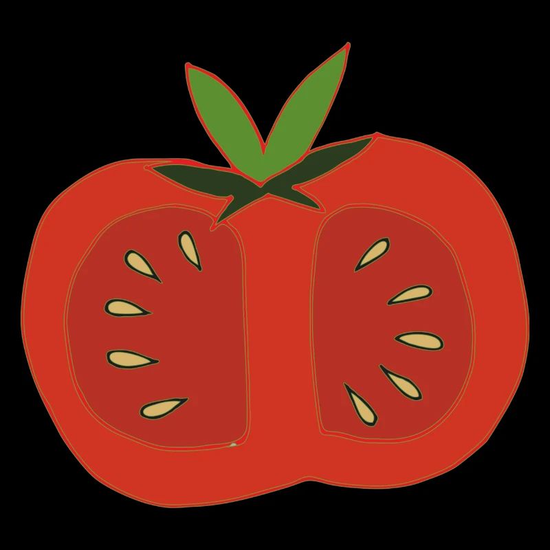 Tomato red halved