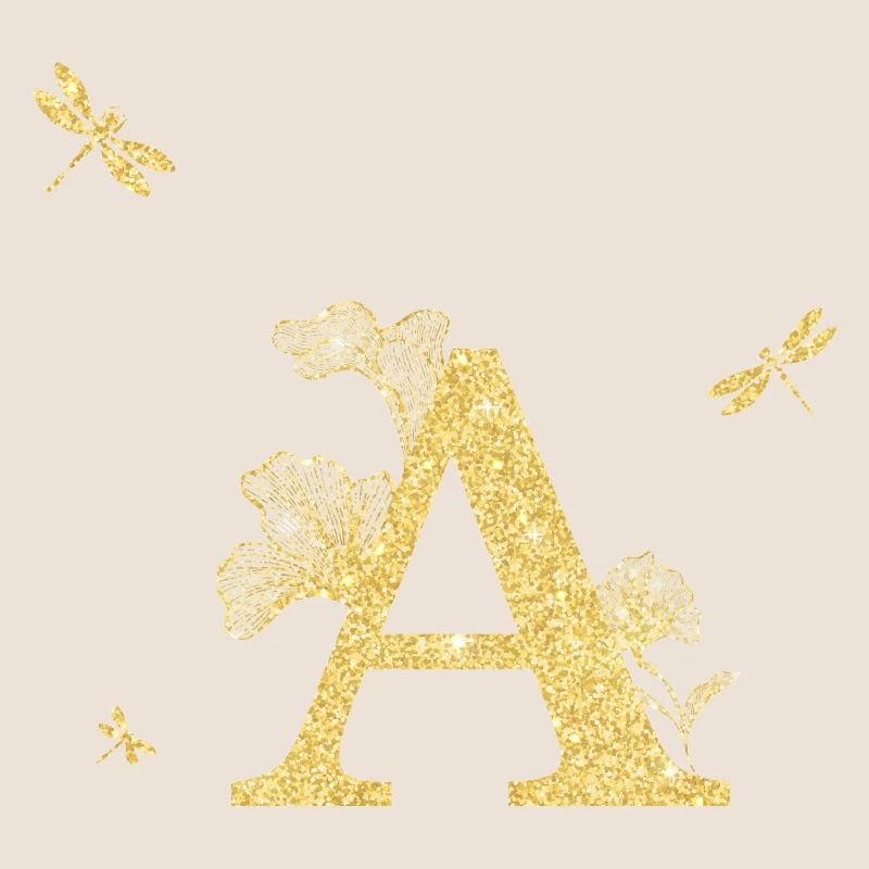 Goldener Glitzer Libelle Buchstabe - Geschenkidee