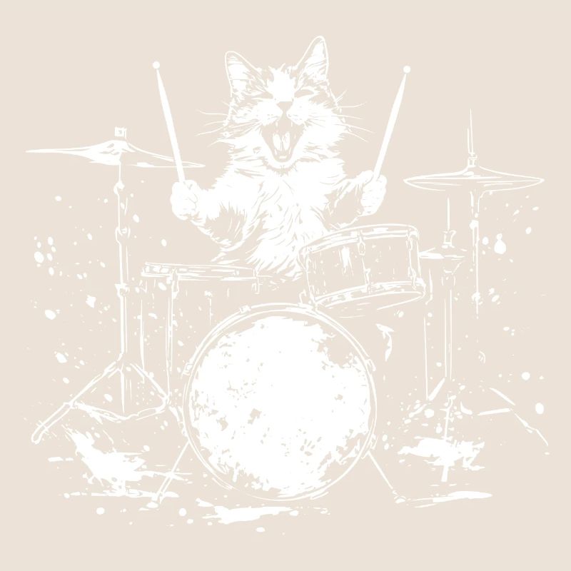Cat Drums Drummer Drums Drummer Rock
