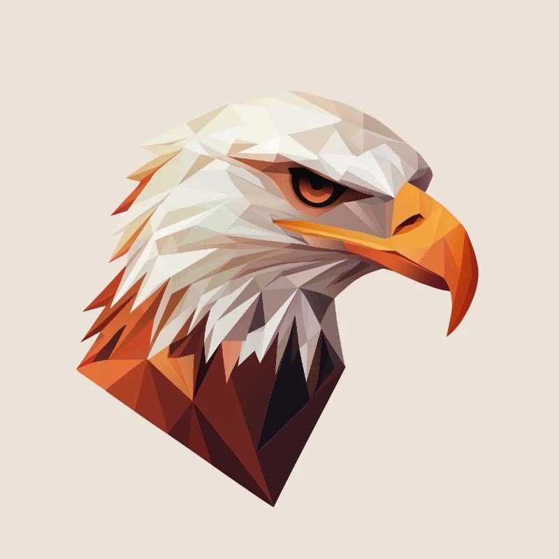 Eagle Head Low Poly Art Logo Design