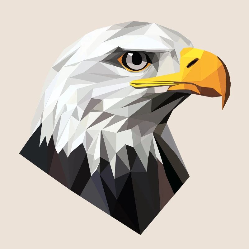 Eagle Head Low Poly Logo Design