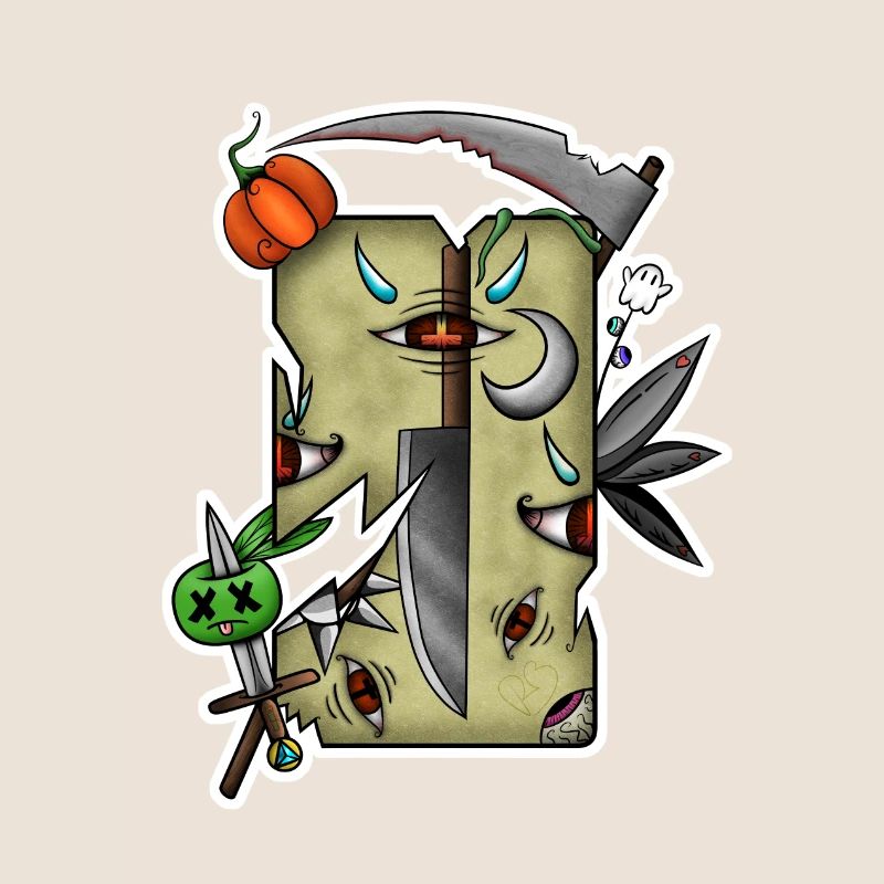 Damaged Halloween Tarot! By Pousse2Bambou!