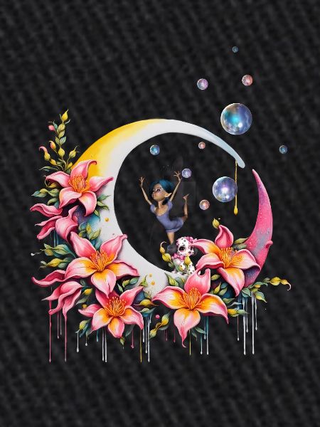 Fée dansant sur la lune