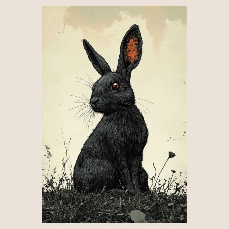Lapin de nuit dans le brouillard