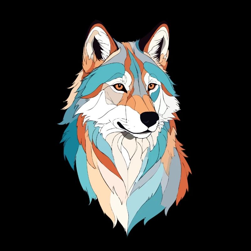 Wolf Vektor Kunst mit lebendiger Farbe Illustration