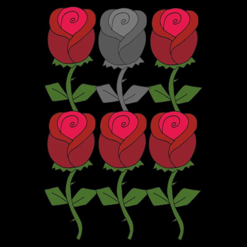 rose rot grau