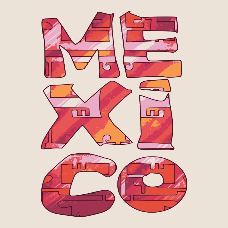Mexico Brick Pattern Letters
